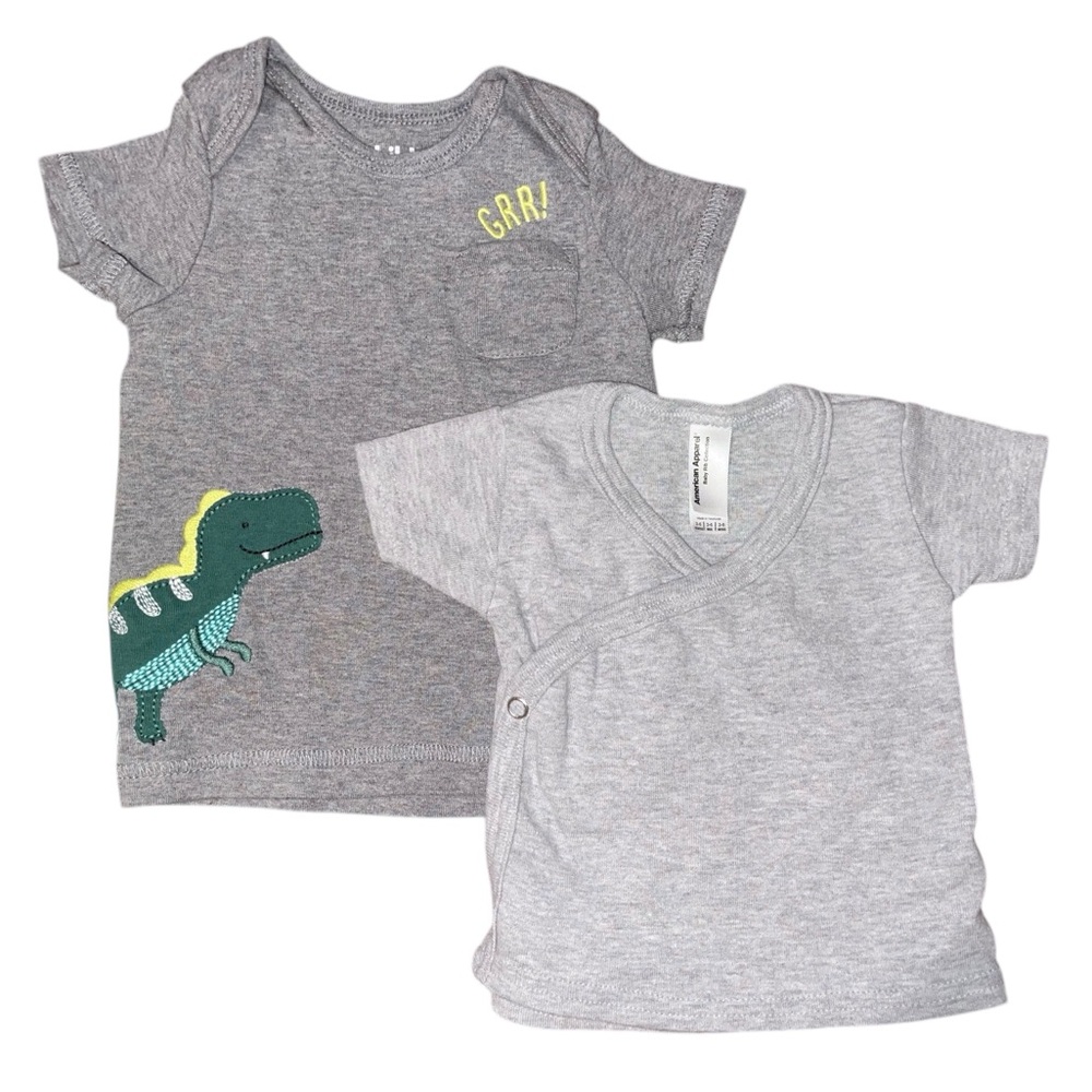 Carter’s Grey Dinosaur T-shirt American Apparel Boy's Grey Short Sleeves Tee